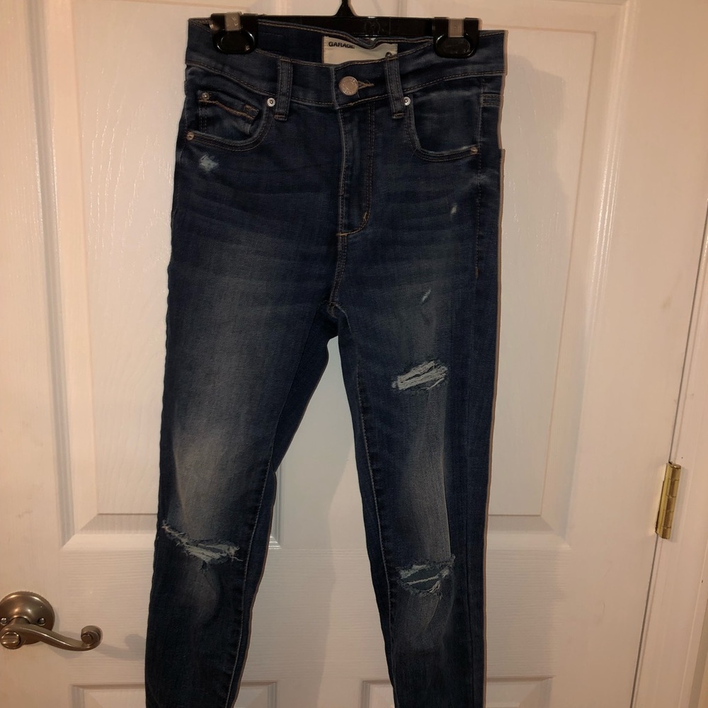 Blue skinny jeans